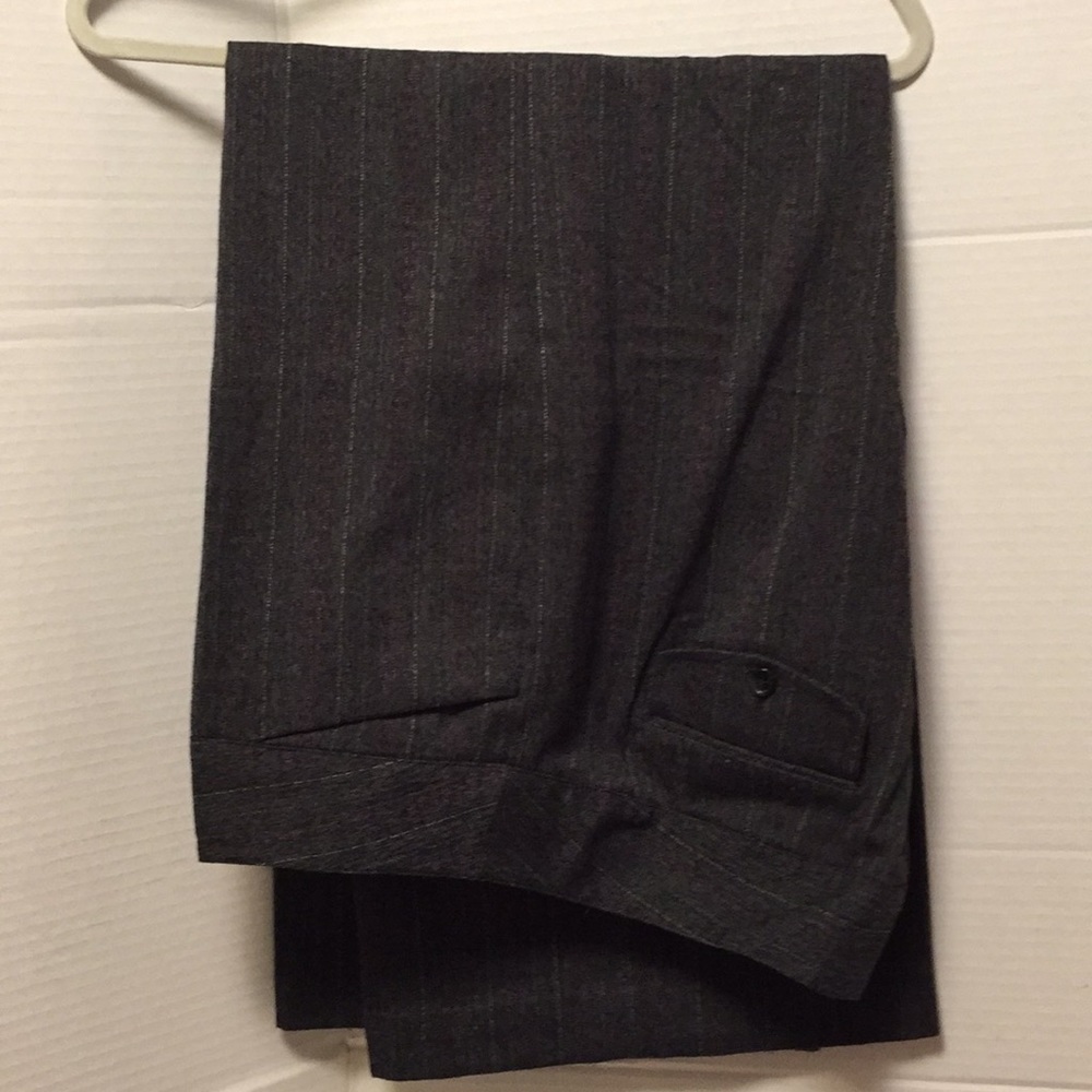 Lane Bryant Gray w/red pinstripes Wide-Leg Pant